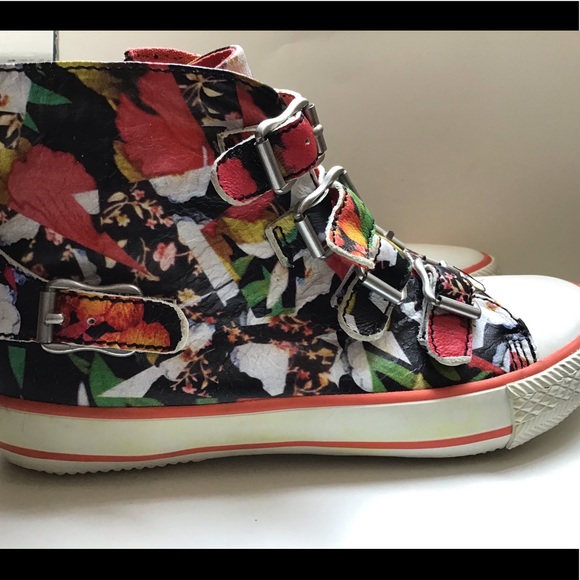 Ash Kids 13 Printed Leather & Buckles Hi-Tops - Picture 6 of 8